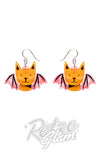 Erstwilder Winged Kitty Drop Earrings