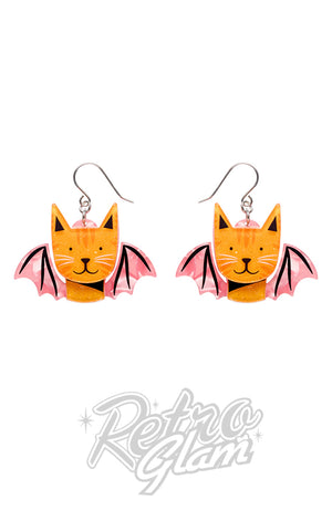 Erstwilder Winged Kitty Drop Earrings