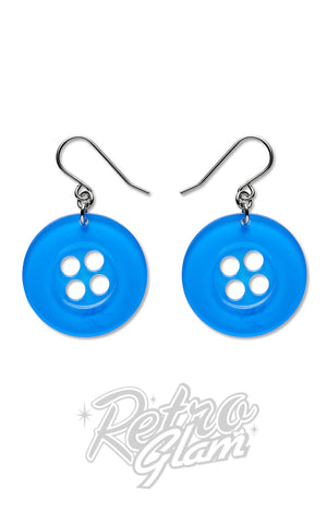Blue button earrings