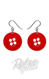 Red button earrings