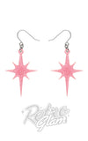 Erstwilder Essentials Atomic Star Glitter Drop Earrings pink