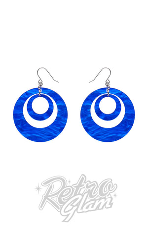 Erstwilder Double Hoop Resin Drop Earrings blue