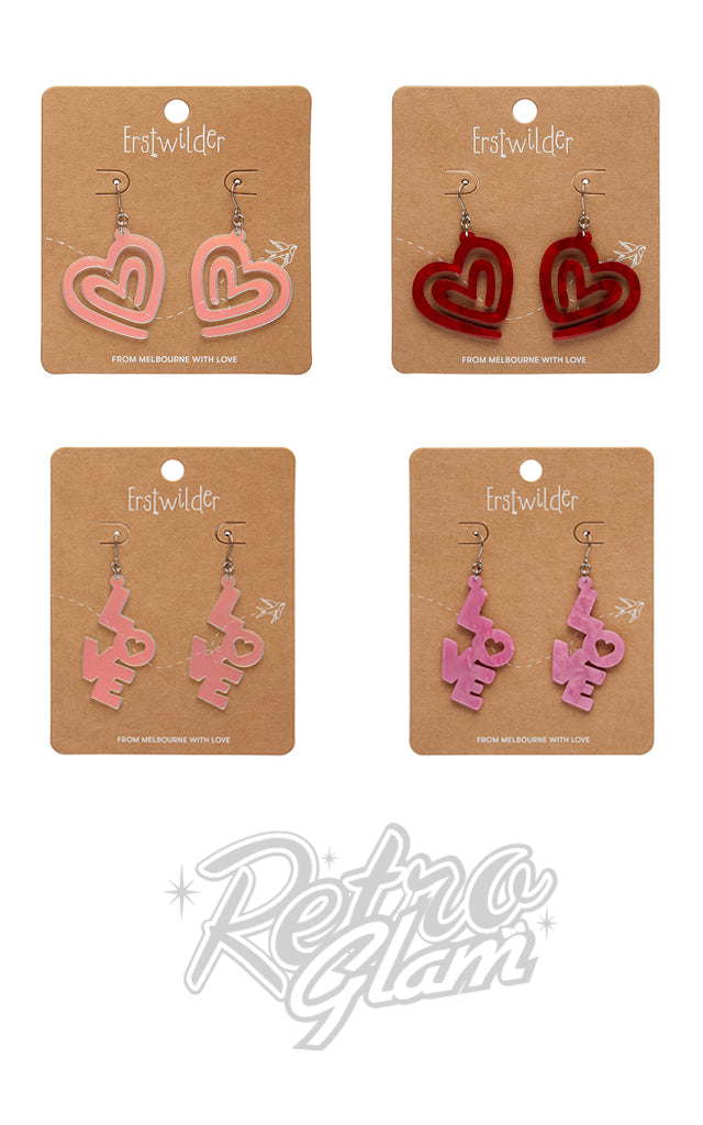 Erstwilder Valentines Essential Earrings - Heart Maze or Love