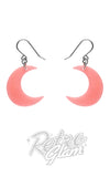 Crescent moon earrings pink