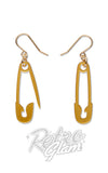 Safety pin earrings gold