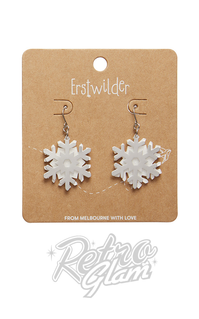 Erstwilder Merry Kitchmas Snowflake Drop Earrings