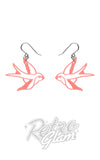 Swallows earrings pink