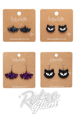 Erstwilder Halloween 2023 Earrings - Bats & Cats