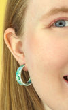 Erstwilder Earrings stud hoop green gum