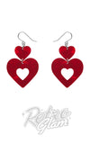 Erstwilder Earrings double heart red