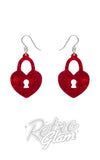 Erstwilder Earrings heart locket red valentines