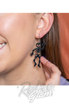 Black skeleton earrings halloween