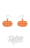Erstwilder Pumpkin Drop earrings orange gingham