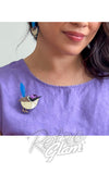Erstwilder Purple-Crowned Fairy Wren Brooch model