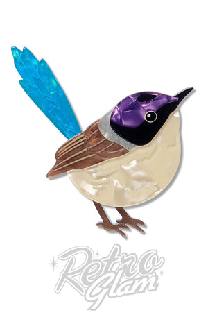 Erstwilder Purple-Crowned Fairy Wren Brooch