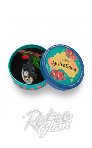 Erstwilder Frankie And Finn Flying Foxes Brooch box