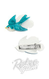 Erstwilder Fleur Harris Hair Clips Sets swallows blue