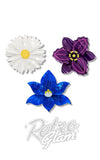 Daisy, lily and sun orchid hair clips