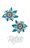 Erstwilder Passionate Petals Hair Clips Set blue