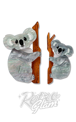 Erstwilder Among the Eucalyptus Brooch Pair