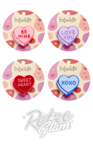 Erstwilder Candy Hearts Mini Brooches