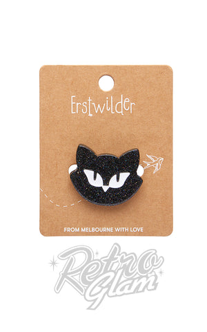 Erstwilder Shadow The Cat Mini Brooch card