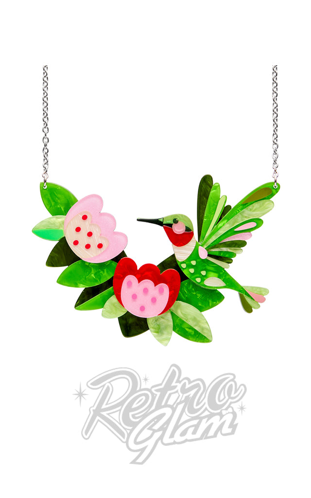 Erstwilder The Riveting Ruby-Throated Hummingbird Necklace
