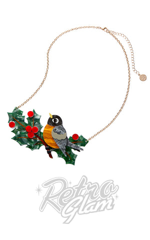 Erstwilder Ruby The Robin Necklace christmas
