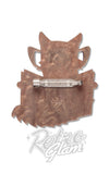 Erstwilder Puss In Books Brooch back