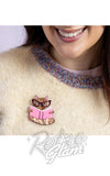 Erstwilder Puss In Books Brooch model