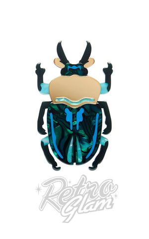 Erstwilder Ruby the Rainbow Stag Beetle Brooch