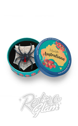 Erstwilder Roxy The Redback Spider Brooch box