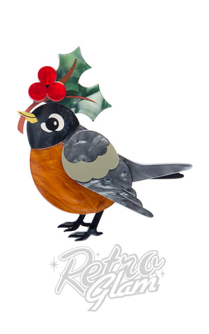 Erstwilder Ruby The Robin Brooch