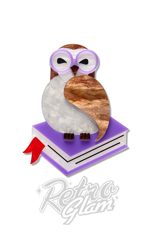 Erstwilder Studious Snow Owl Brooch