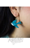 Blue swallow earrings