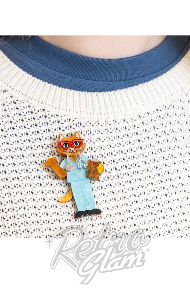 Erstwilder Whiskers M.D Brooch
