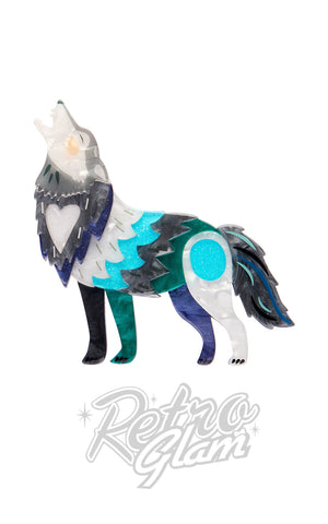 Erstwilder The Gallant Gray Wolf Brooch