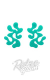 Coral earrings aqua