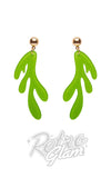 Coral earrings green