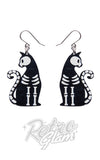 Erstwilder bone kitty drop earrings black