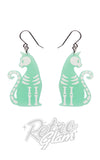 Erstwilder bone kitty drop earrings glow in the dark