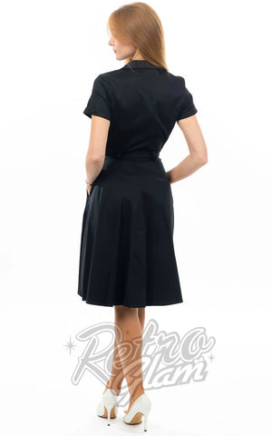 Eva Rose Shirt Dress in Black back
