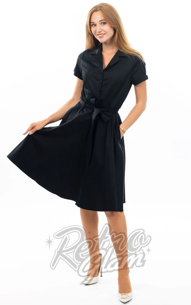 Eva Rose Shirt Dress in Black