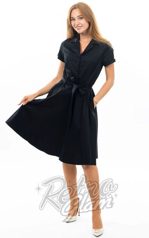 Eva Rose Shirt Dress in Black