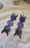 Purple moon phase earrings