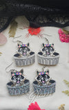 Fallen Pine Trash Raccoons in Grey Pearl Earrings
