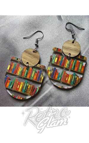 Fallen Pine Book Shelf Dangle Earrings