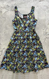 Retrolicious Fit & Flare Dress in Birds Print