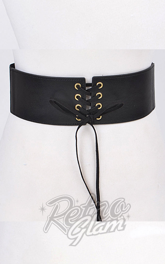 Corset Belt with Ribbon Tie - Available in Black or Brown