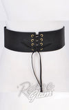 Corset Belt with Ribbon Tie in black
